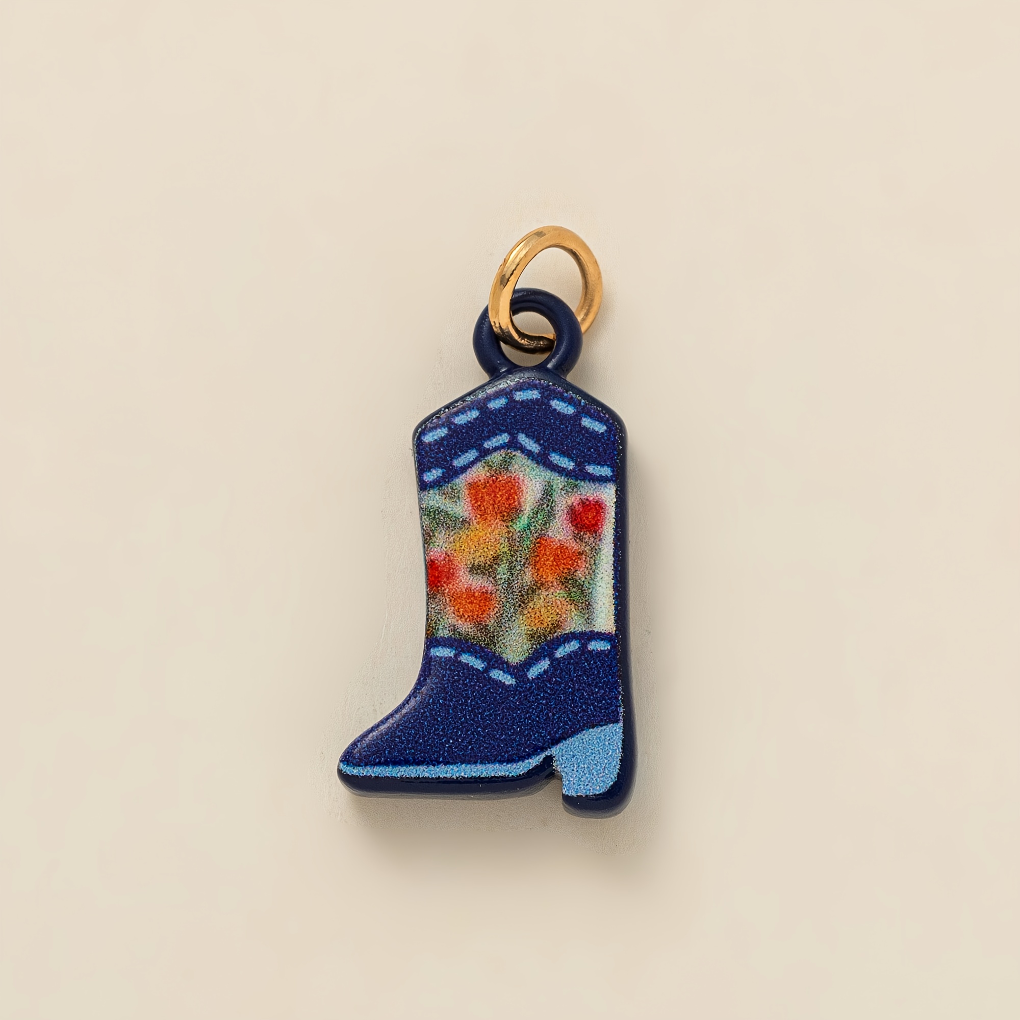 Bohemian Handmade Enamel Flower Pendant Necklace, Heart-Shaped Design